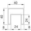IAM DESIGN szögletes hornyolt cső 40 x 40 x 15 mm szálcsiszolt nemesacél V4A