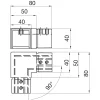 IAM DESIGN sarokív 40x40x15 mm szögletes hornyolt csőhöz csisz.nemesacél V4A