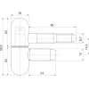 SFS pánt acéltokhoz 2-részes kerekített fejjel ? 16mm mag. 505mm fényes réz