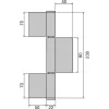 Szerkezeti pánt 3-részes 230 x 50 x 4 mm acél fényes
