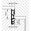 Hosszúpánt egy oldalra hengerelt kúp nélkül 800 x 45 x 6mm nemesacél hatású