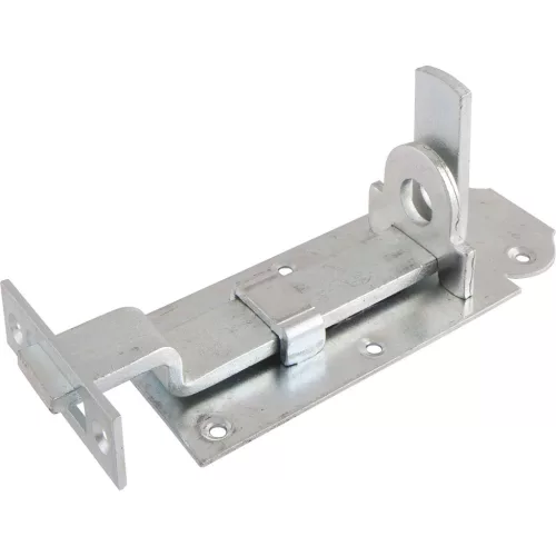 Toló retesz fogadóval hajlított 180 x 55 mm sárgára passzivált acél