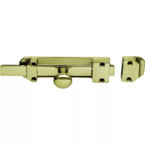 Egyenes retesz 19 x 4 mm lap 160 x 42 mm fényes sárgaréz