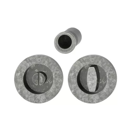 HOPPE tolóajtófogantyú-szett M471, kerek rozettaWC, ezüst antik réz