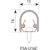ujjvédő/takaró profil FSA 8100 1755 x 18 x 19 mm alumínium ezüst eloxált