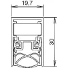 Ajtótömítő Schall-Ex Ultra N 922 x 197 x 30 mm kétoldalas ezüst eloxált