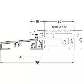  GUTMANN ajtóküszöb Weser 7520 TI L=6000 mm alu ezüst eloxált