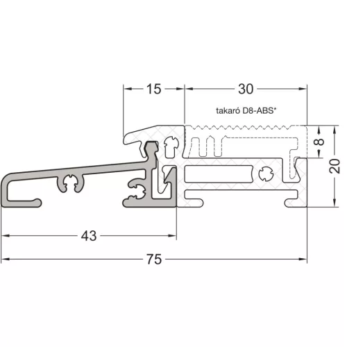 GUTMANN ajtóküszöb Weser 7520 TI L=6000 mm alu ezüst eloxált
