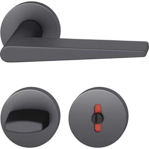 FSB kilincsgarnitúra 12 1005 ASL WC DIN rozettán fekete matt aluminium