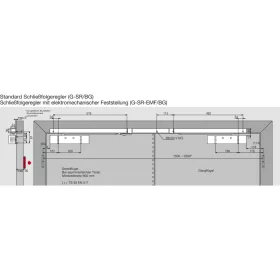   Ajtócsukó TS 93B GSR/EMF2-BG-V EN 2-5 2-szárnyú csúszósínnel ezüst