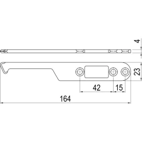   ?IMH-ABS vezető kampó SF164 x 23 x 4 mmuniverzálisDIN fekete horganyzott