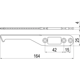   ?IMH-ABS vezető kampó SF164 x 25 x 4 mmuniverzálisDIN fekete horganyzott