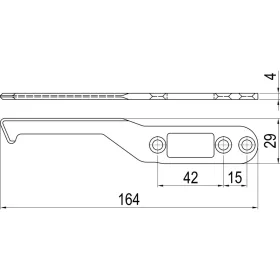   ?IMH-ABS vezető kampó SF164 x 29 x 4 mmuniverzálisDIN fekete horganyzott