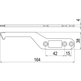   ?IMH-ABS vezető kampó SF164 x 38 x 4 mmuniverzálisDIN fekete horganyzott