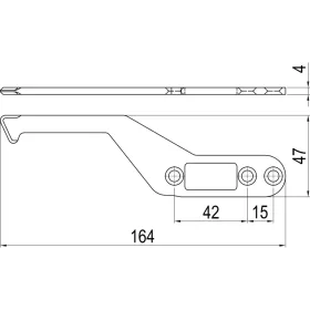   ?IMH-ABS vezető kampó SF164 x 47 x 4 mmuniverzálisDIN fekete horganyzott