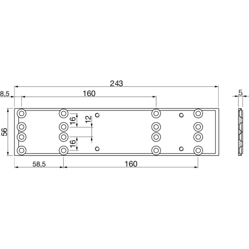 Eco Szerelő Lemez Newton Ts 20-hoz 243 X 56 X 5 mm Ezüst