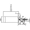 KWS fali ajtóütköző 2076 átmérő 30 mm hossz 100 mm sárgaréz matt