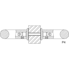 KWS rögzítőszett üveg P4 - párban M6 x 45 nemesacél