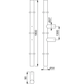 HOPPE ajtófogantyú E5011 1800/1300 rozsdamentes acél