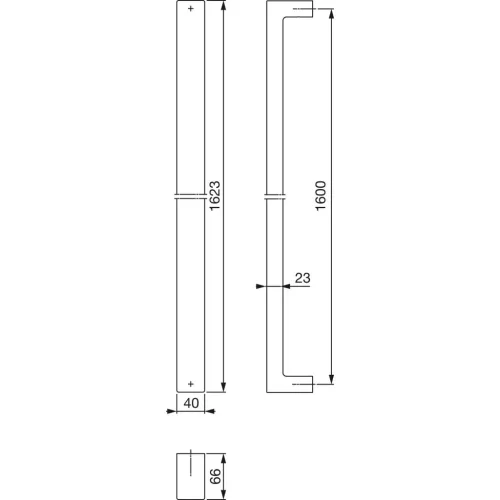 HOPPE rúdfogantyú E5095 - egyenes, 1623/1600, nemesacél fekete matt