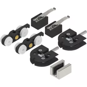   SOLIDO 100 üveg tolóajtó vasalat pontrögz. 8-1076 mm nemesacél hatású vezető