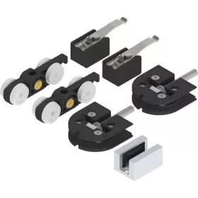   SOLIDO 100 üveg tolóajtó vasalat pontrögz. 12 - 1276 mm ezüst eloxált vezető