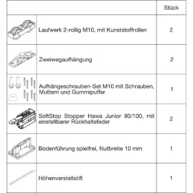 HAWA Junior 100/Z vasalatgarnitúra fához SoftStop (30237)