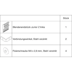   HAWA Junior 100 Z takarósapka szett klipes előlaphoz 59 mm balos ezüst (30141)