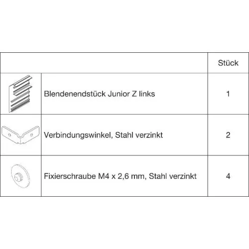 HAWA Junior 100 Z takarósapka szett klipes előlaphoz 59 mm balos ezüst (30141)