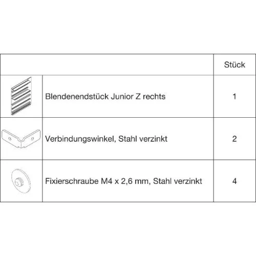 HAWA Junior 100/Z takarósapka szett klipes előlaphoz 59mm jobbos ezüst (30142)