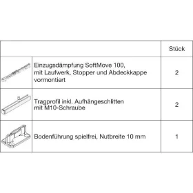 HAWA Junior 100/B  vasalatgarnitúra fához SoftMove (30228)