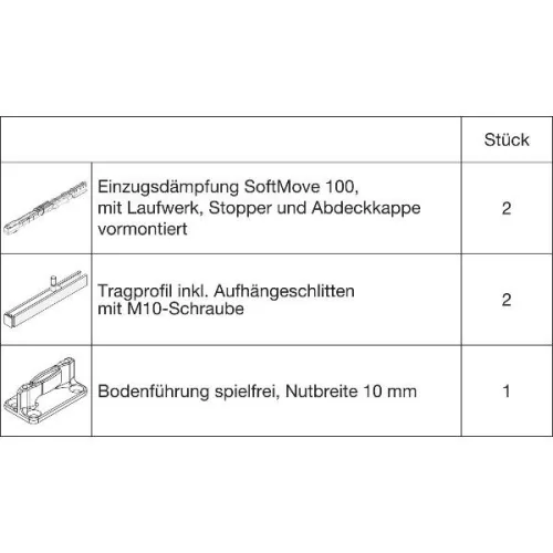 HAWA Junior 100/B  vasalatgarnitúra fához SoftMove (30228)