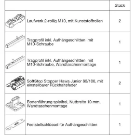   HAWA Junior 100/B-Pocket  vasalatgarnitúra fához SoftStop (30248)