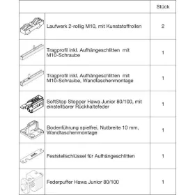   HAWA Junior 100/B-Pocket vasalatgarnitúra fához SoftStop rugós ütköző (30250)