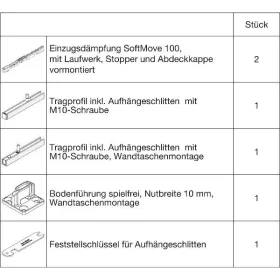   HAWA Junior 100/B-Pocket vasalatgarnitúra fához SoftMove (30255)