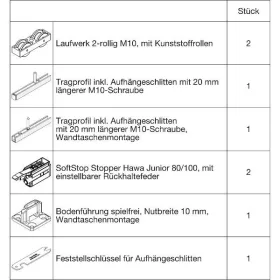   HAWA Junior 100/B-Pocket vasalatszett fához SoftStop +20 mm (30259)