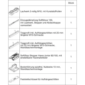   HAWA Junior 100/B-Pocket vasalatgarnitúra fához SoftStop/SoftMove +20 mm (30264)