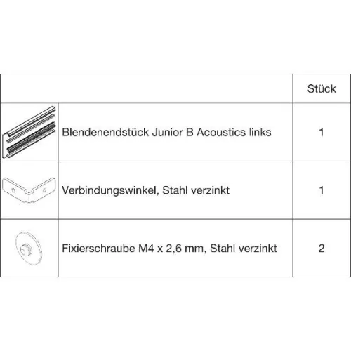 HAWA-Junior 100/B Acoustics takarósapka szett klipes előlaphoz 95 mm balos ezüst