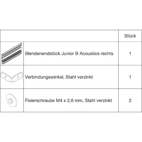HAWA Junior 100/B Acoustics takarósapka szett klipes előlaphoz 95mm jobbos ezüst