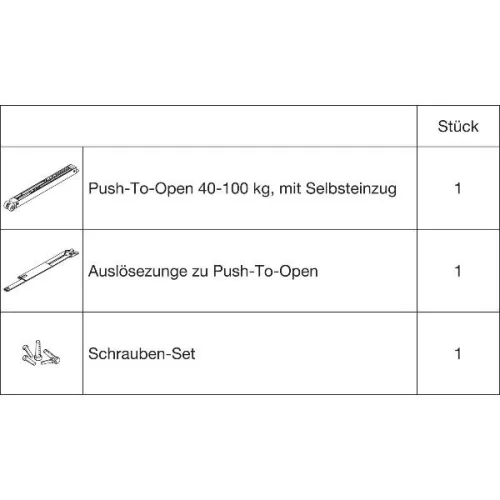 HAWA Porta 100/HMT-Pocket Acoustics Push-To-Open fékes önbehúzó 100 kg