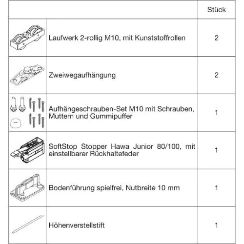 Vasalatgarnitúra Hawa Junior 100/Z fa futósín nélkül