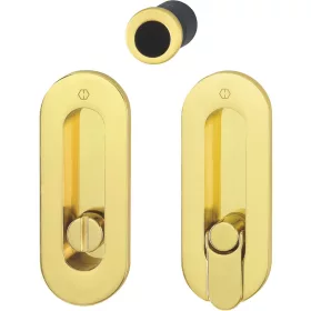   HOPPE tolóajtófogantyú-szett,  M472 - WC, ovális rozetta, sárgaréz pol.lakkozott