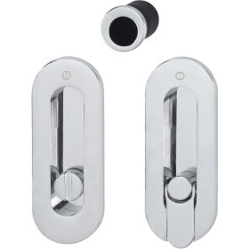   HOPPE tolóajtófogantyú-szett  M472 - WC, ovális rozetta, krómozott sárgaréz