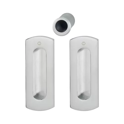 HOPPE tolóajtókagyló-szett M463 - vak, sárgaréz krómozott/krómozott szatinált