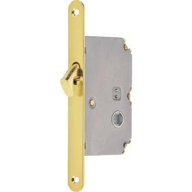   HOPPE tolóajtózár kampós zárnyelvvel, WC, DM50, kerek, polírozott sárgaréz