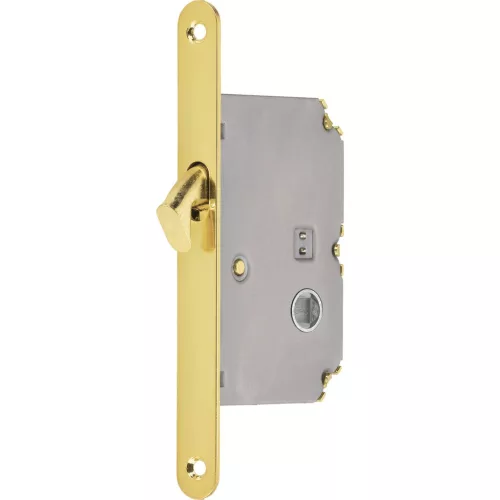 HOPPE tolóajtózár kampós zárnyelvvel, WC, DM50, kerek, polírozott sárgaréz