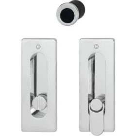   HOPPE tolóajtókagyló-szett  M464 - WC, szögletes rozetta, krómozott sárgaréz