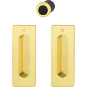   HOPPE tolóajtókagyló szett M464 - vak, szögletes rozetta, sárgaréz polírozott