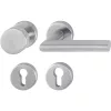 HOPPE AMSTERDAM rozettás gomb/kilincs garnitúra 37-42 mm acél matt