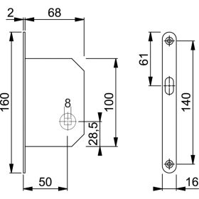   HOPPE tolóajtózár kampós zárnyelvvel, WC, DM50, kerek, réz matt fekete